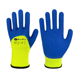 Heavy thermal lined 7gauge acrylic terry liner with crinkle latex coated, 3/4 dipped Gloves